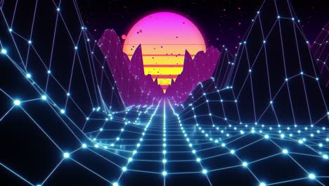 paisaje retro futurista