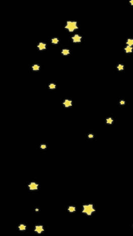 glowing yellow stars on black background