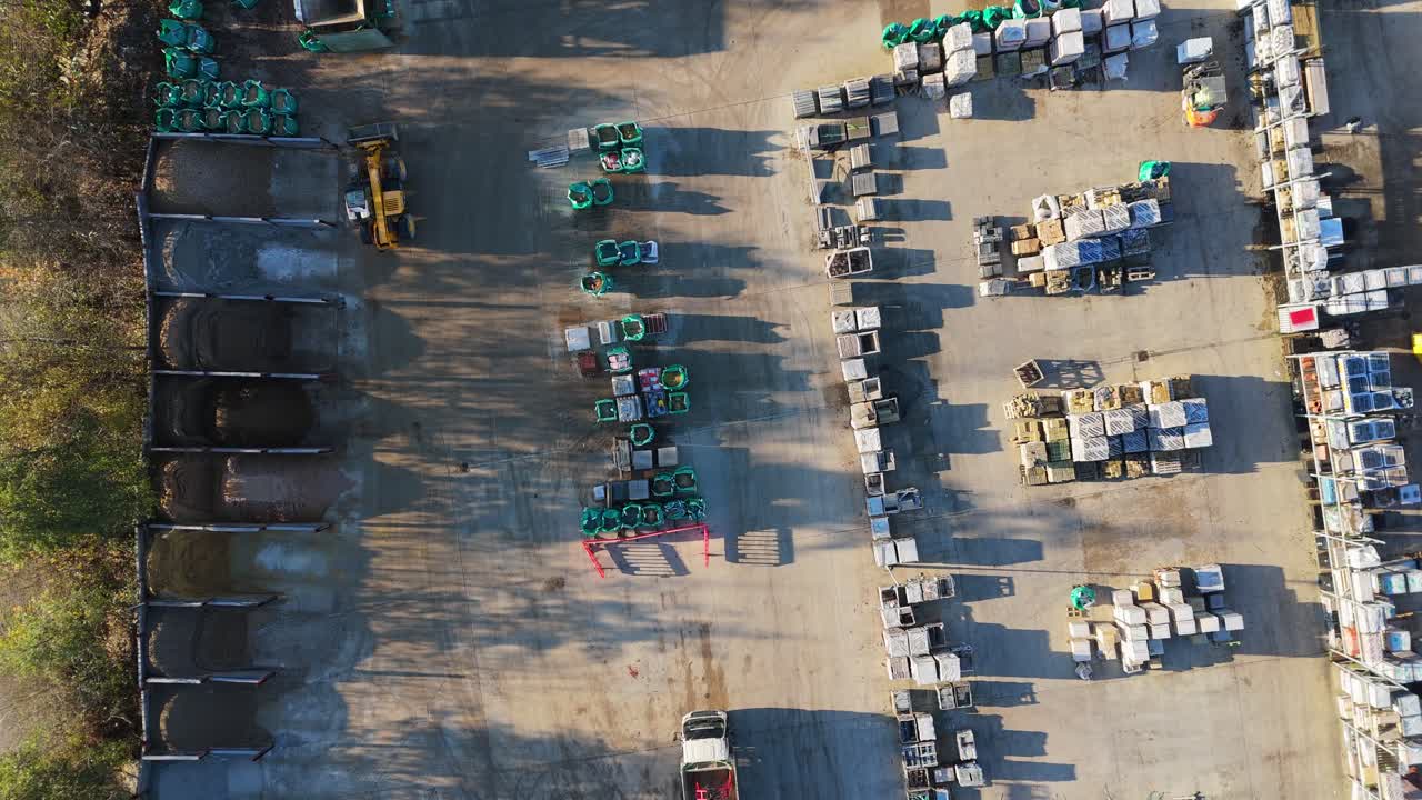 imágenes aéreas de drones aéreos de industrias, comerciales, patios