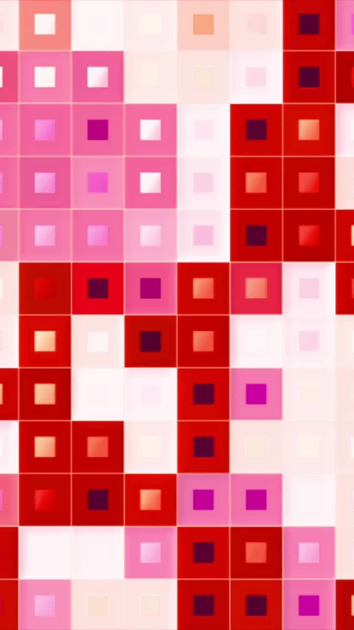 Dynamic Abstract Pixel Grid with Changing Red and Pink Colors