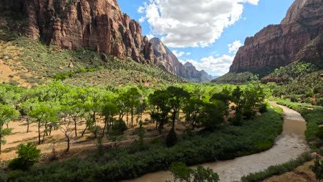 mountains surround a river valley