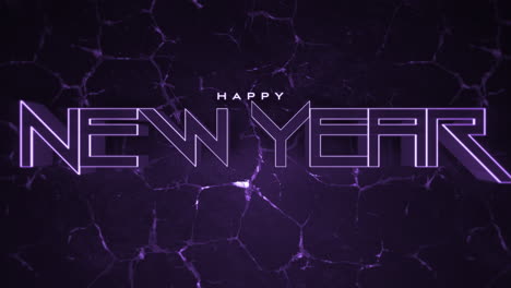 dark monochrome happy new year text on purple gradient 3