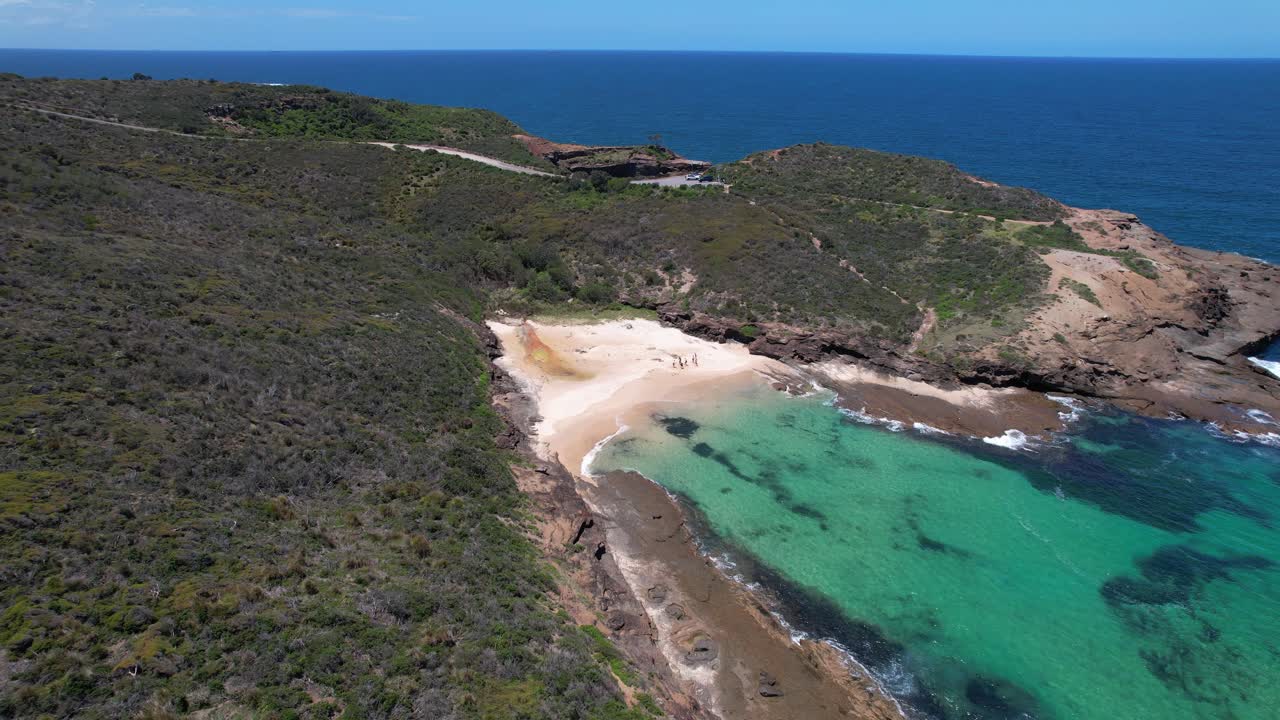 Scenery Of Bongon Beach In Frazer Park, NSW, Australia - Aerial Shot