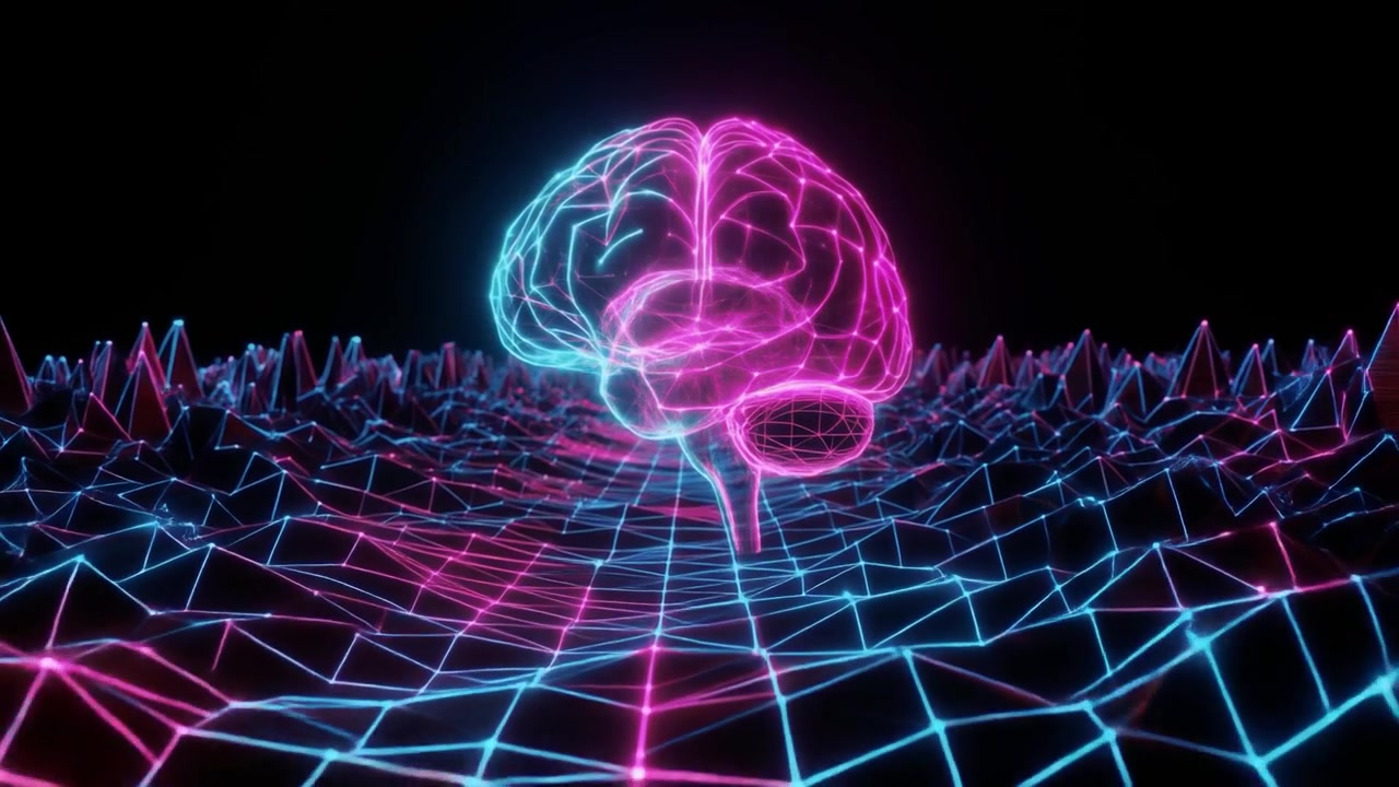 Artificial Intelligence Brain with Futuristic Digital Network