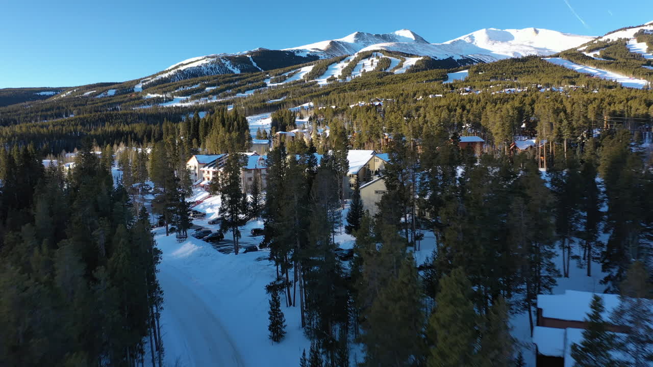 vista aérea de un bosque lleno de nieve en denver, colorado, estados unidos