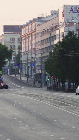 empty city street at dawn