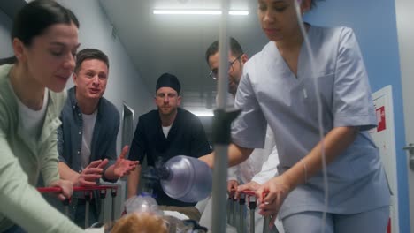 emergency medical response in hospital corridor