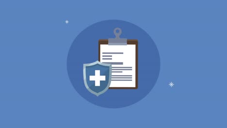 escudo médico con animación de orden