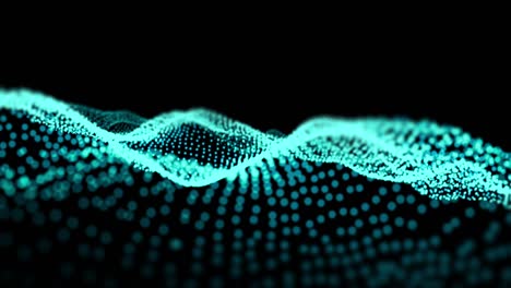 blue digital wave moving against black background