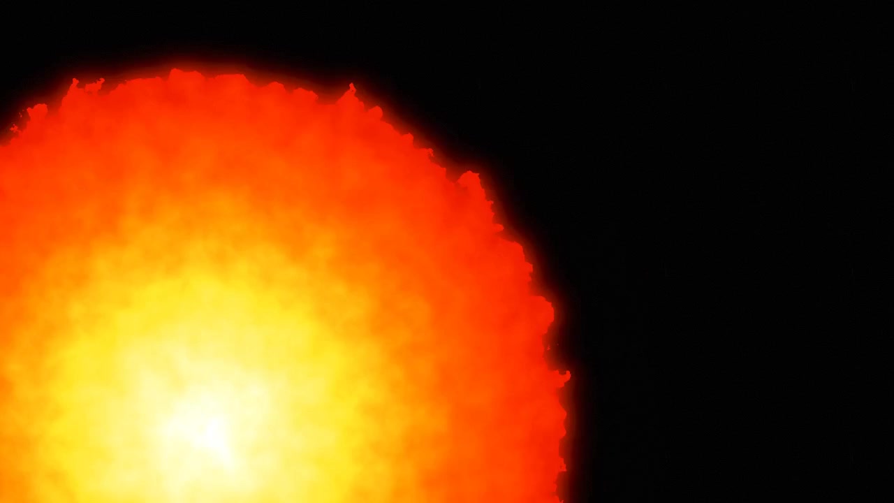 Abstract Fire Explosion Transitioning to White Background