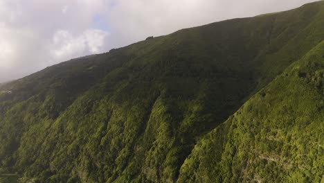 üppig-Grüne-Dramatische-Klippen-Einer-Insel,-Insel-São-Jorge,-Azoren,-Portugal