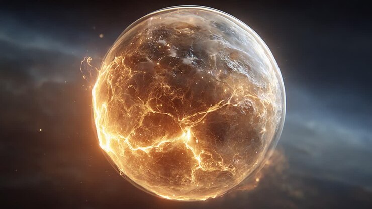 Uno straordinario fenomeno celeste: osserva la trasformazione di un globo radioso mentre pulsa di energia e luce, catturando la bellezza delle forze cosmiche in movimento
