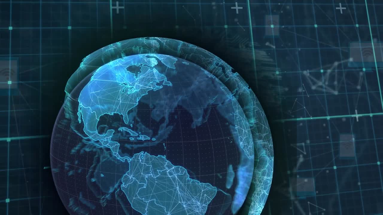 Animation of data processing over globe