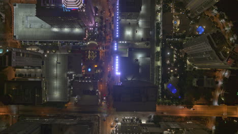 fort lauderdale florida aerial v11 top down view over downtown at night vertical view - dji inspire 2, x7, 6k - march 2020
