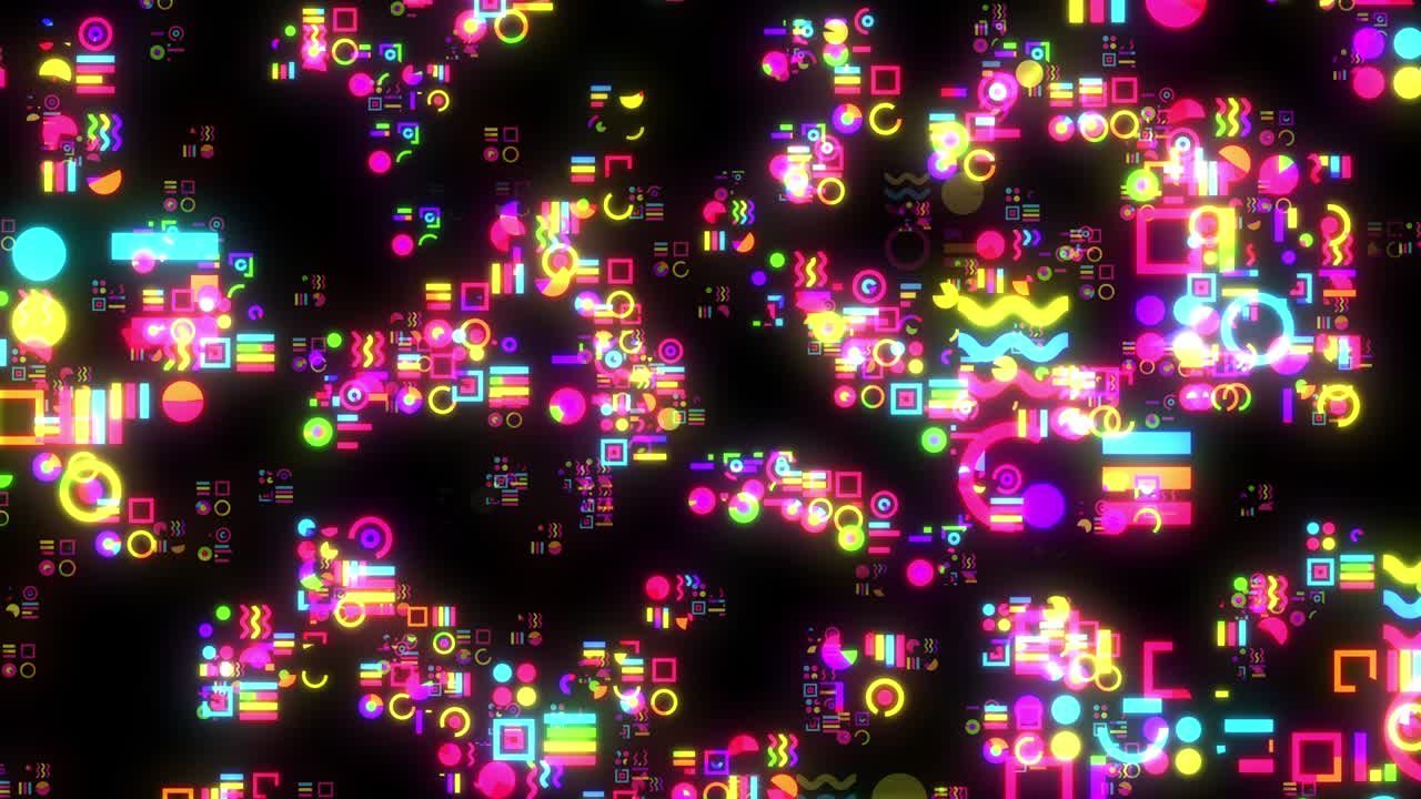 Squares and circles etc simple and flat shapes graphical loop motion.