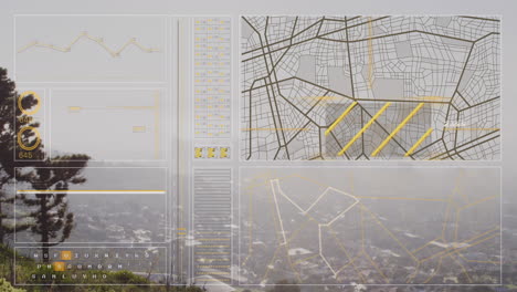fórmulas de graduación y procesamiento de datos contra ecuaciones matemáticas en fondo gris