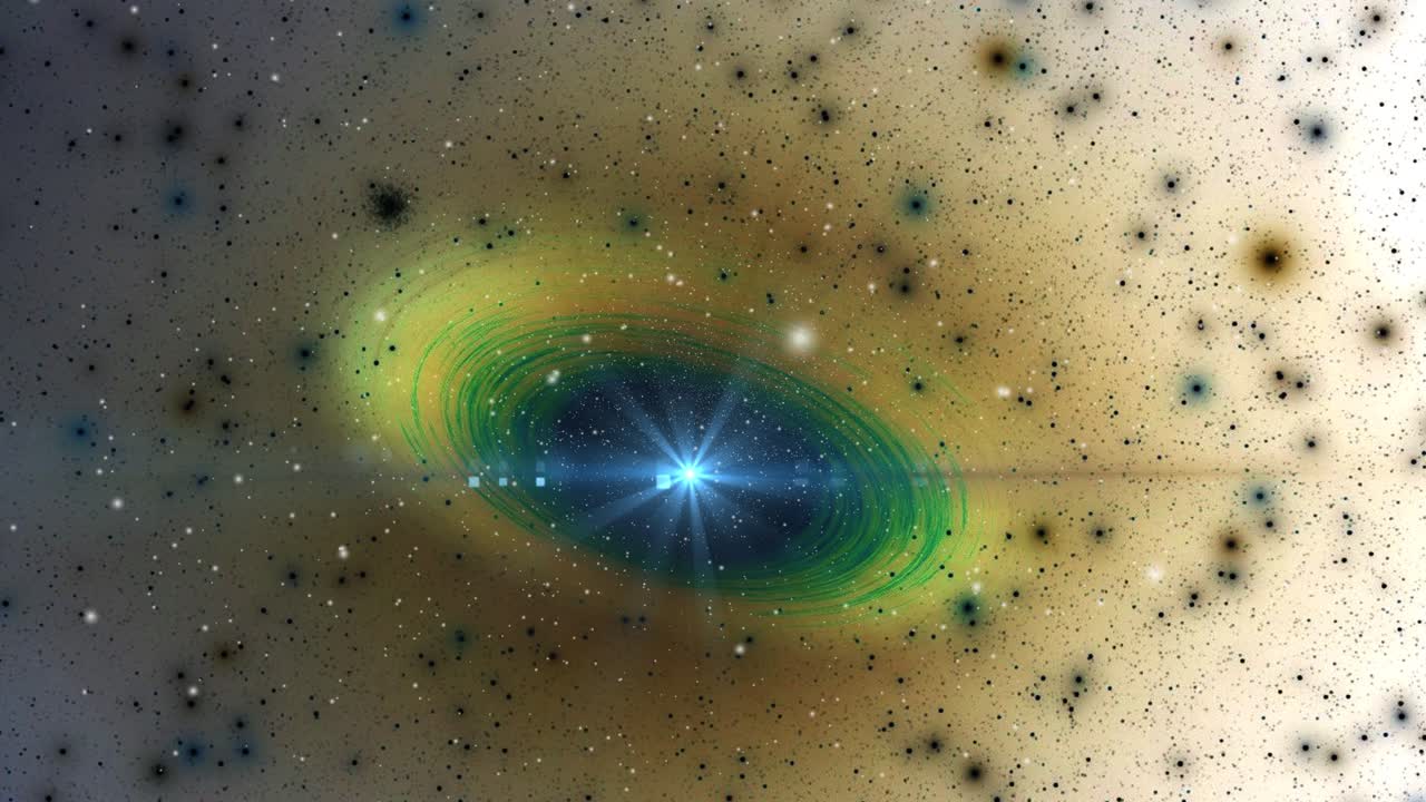 punto de vista, el agujero negro que se mueve en el universo