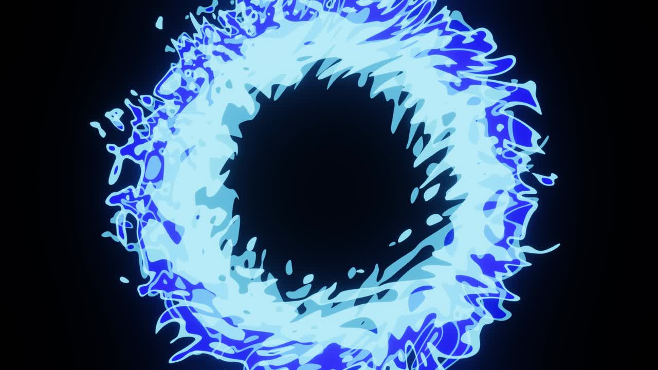 anillos de hielo abstractos pulsantes que irradian desde el centro