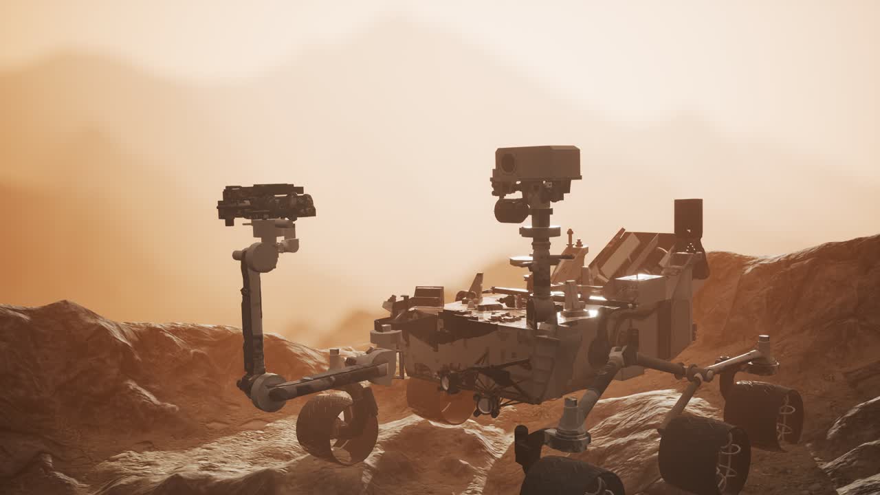 Curiosity Mars Rover exploring the surface of red planet