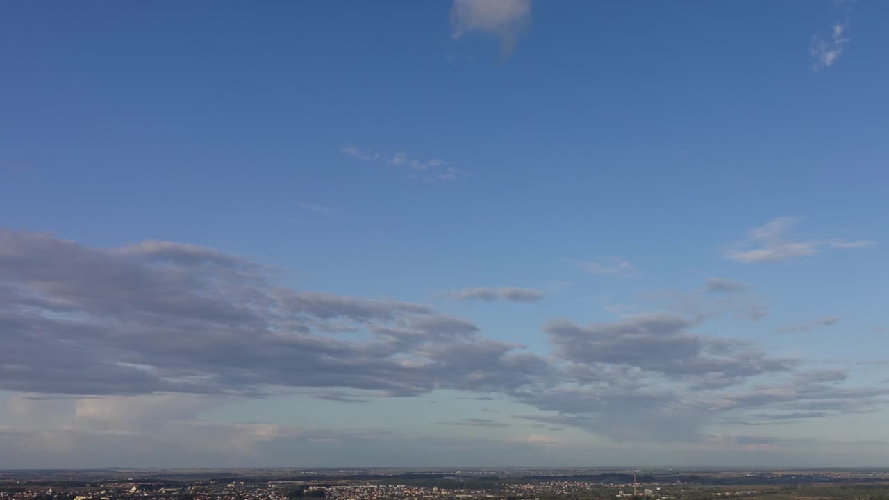 Clouds over the city. Time lapse