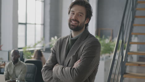 confident businessman in modern office