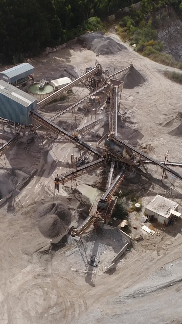 Aerial View of a Quarry or Industrial Aggregate Processing Plant