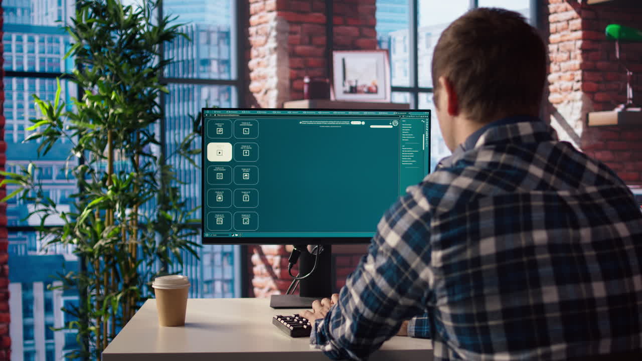 persona que usa auriculares usando un asistente virtual que produce clips