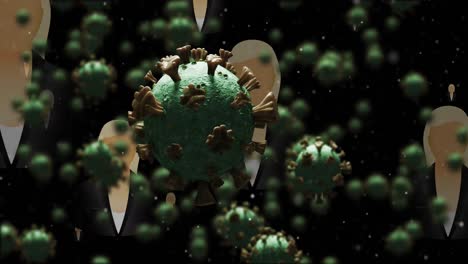 animation of virus cells over business people icons