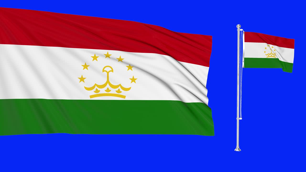 녹색 스크린 타지키스탄 두 발 타지키 발 기둥 애니메이션 3d 크로마 키