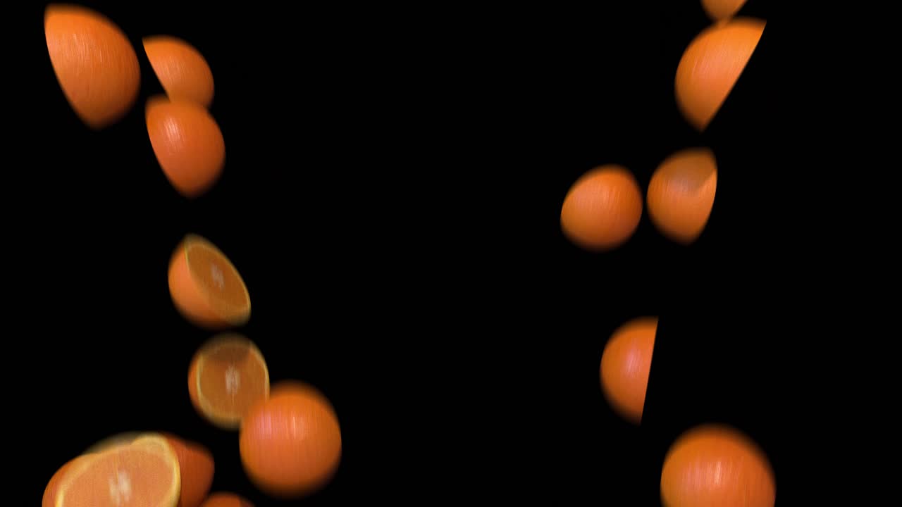 Oranges segments slices fill screen transition composite overlay element 4K
