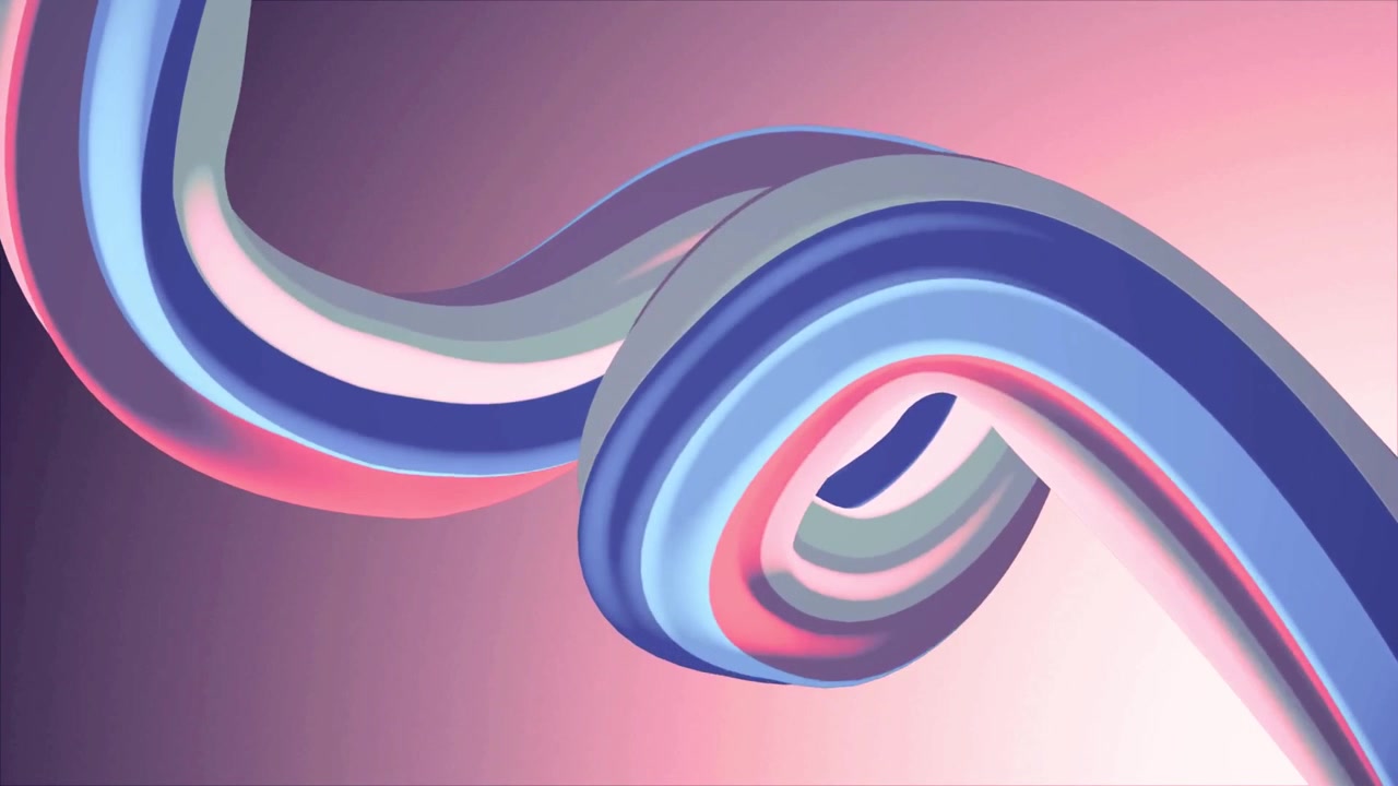 Abstract 3D Motion Graphic with Swirling Colorful Ribbon