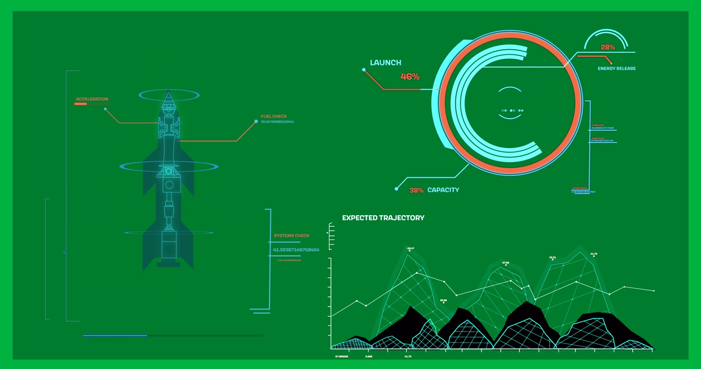 Animation of scientific data processing over transparent background