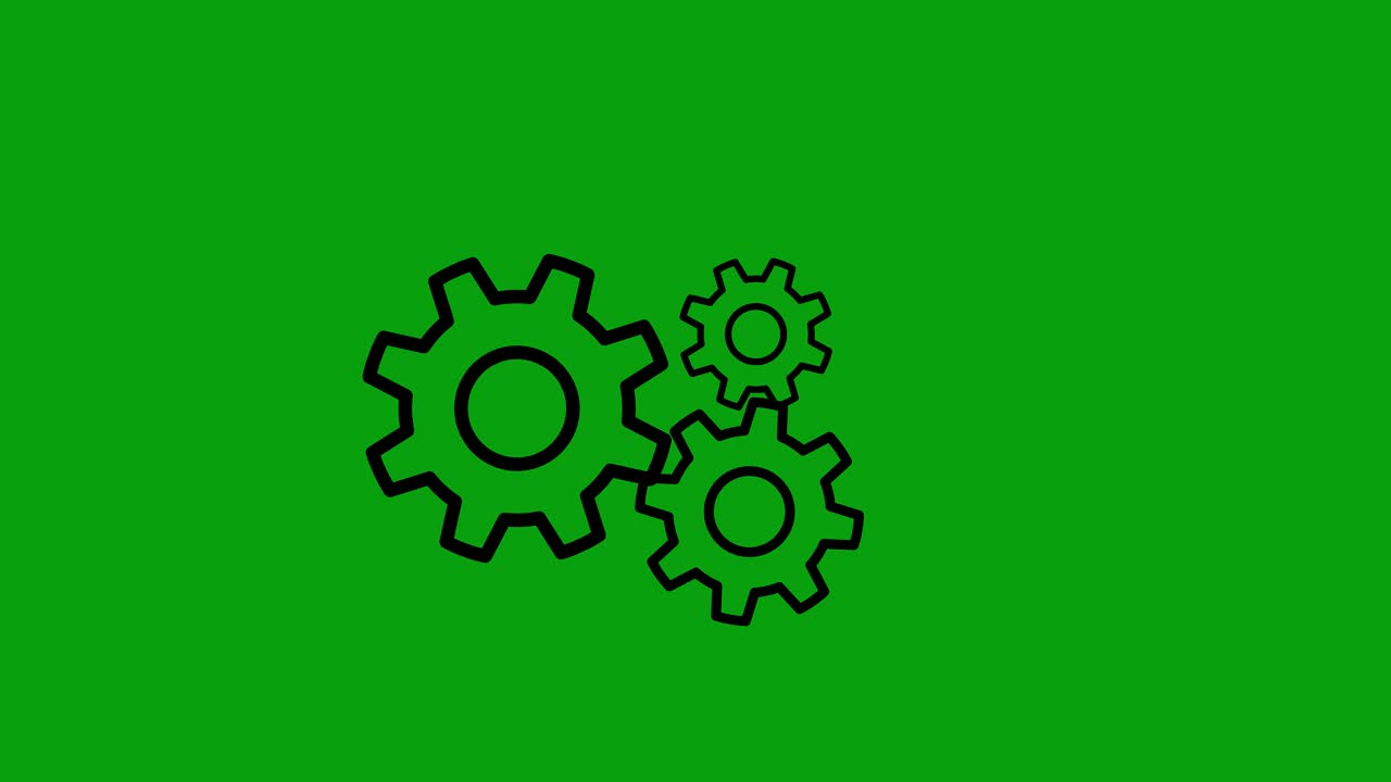 Gear mechanism green screen motion graphics