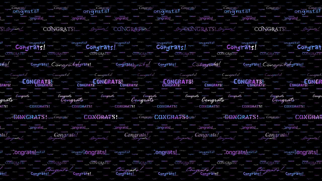 felicitaciones. felicitaciones por la festividad. felicidades letras en diferentes fuentes. muchas palabras en un entorno 3d.