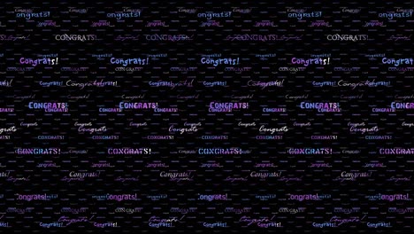 congrats. congratulations on the holiday. congratulations lettering in different fonts. lots of words in a 3d environment.