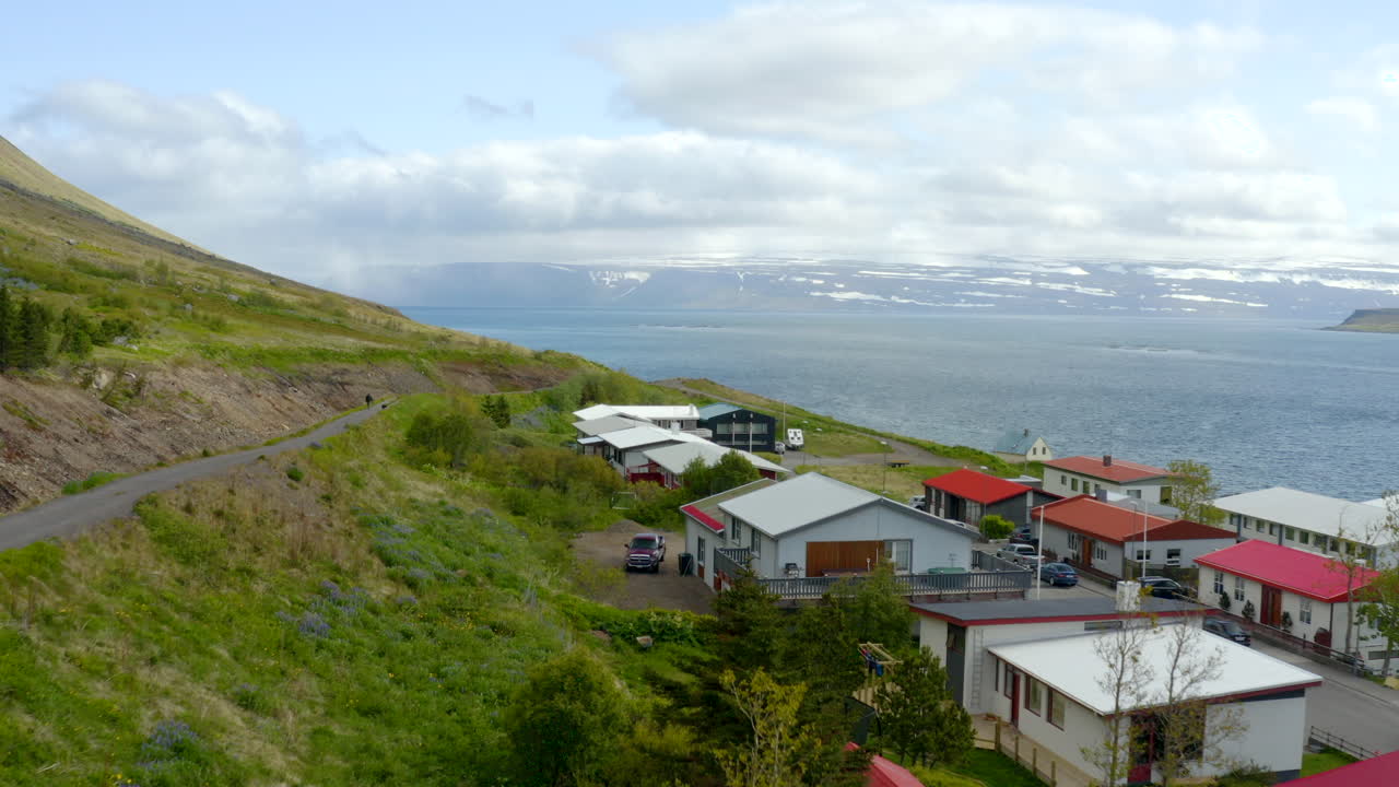 아이슬란드의 시골 풍경 - isafjordur 도시