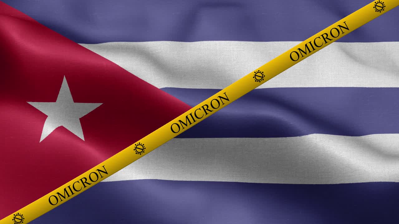 variante omicron y la franja de prohibición en la bandera de cuba