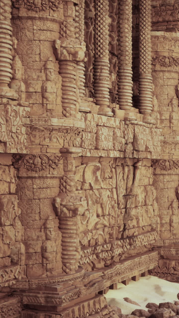 tallado detallado de una antigua estructura de piedra