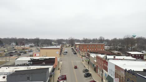 downtown st. louis, michigan drone moving up