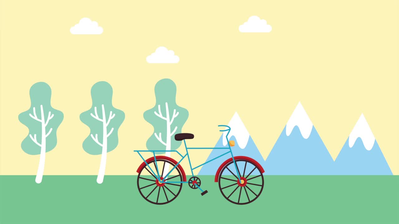 경치 좋은 풍경 에 있는 빈티지 자전거