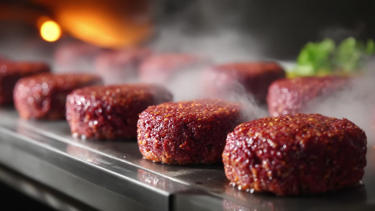 Hambúrgueres apetitosos na grelha: uma exibição de dar água na boca de hambúrgueres suculentos sendo preparados à perfeição com fumaça, em uma maravilha culinária
