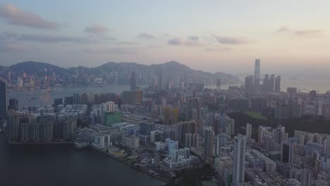imagen aérea del distrito de kowloon en hong kong