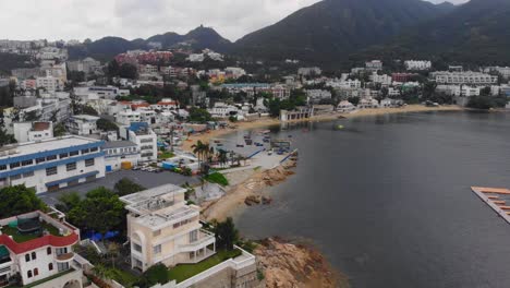 toma de drones de la bahía de stanley en hong kong