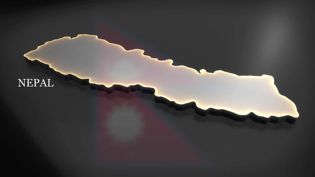 네팔의 3d 애니메이션 지도