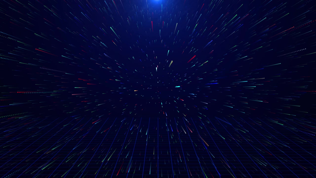 Abstract Digital Background with Moving Light Streaks and Particles