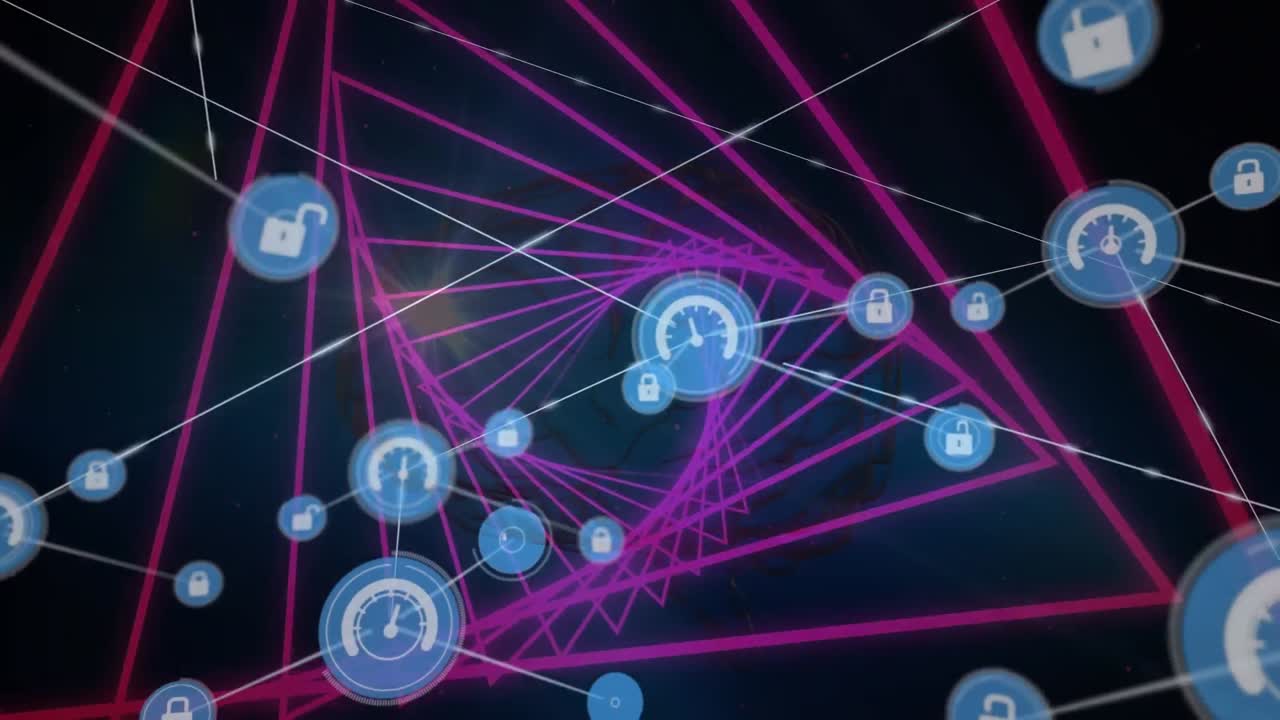 red de iconos digitales contra la red de túnel digital