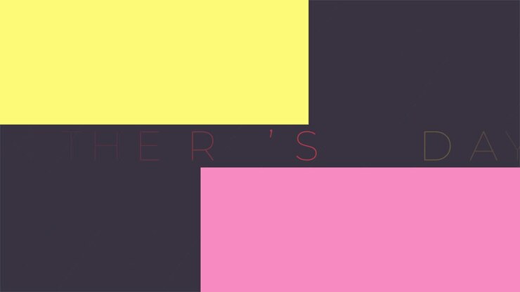 Animation text Mothers Day on black fashion and minimalism background with geometric squares