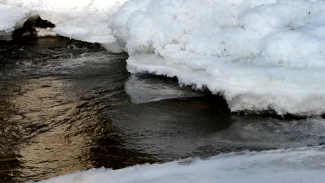 bancos de hielo de arroyo durante el invierno