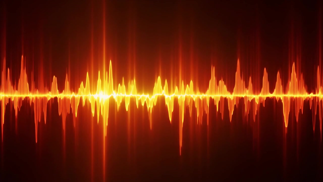 Glowing Orange Audio Waveform Visualization