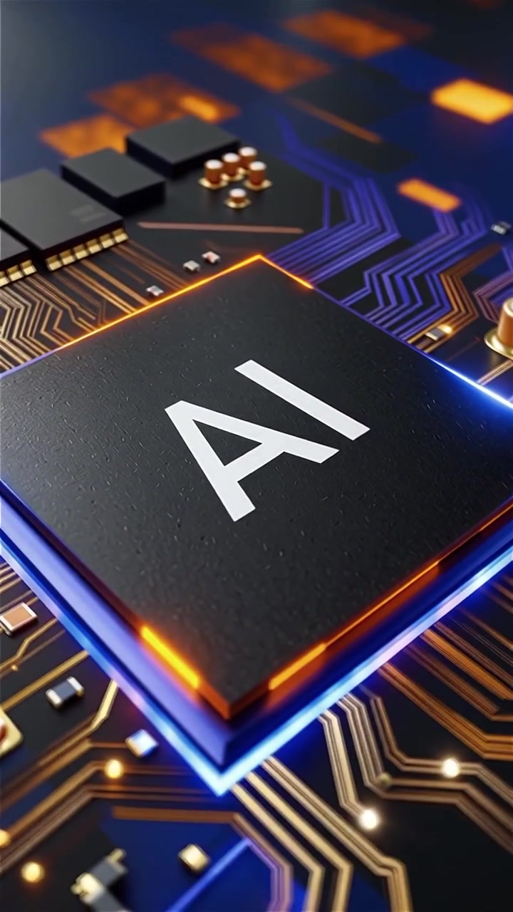 Futuristic AI Chip Motherboard Technology Background